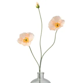 29" Poppy Flower Spray: Peach