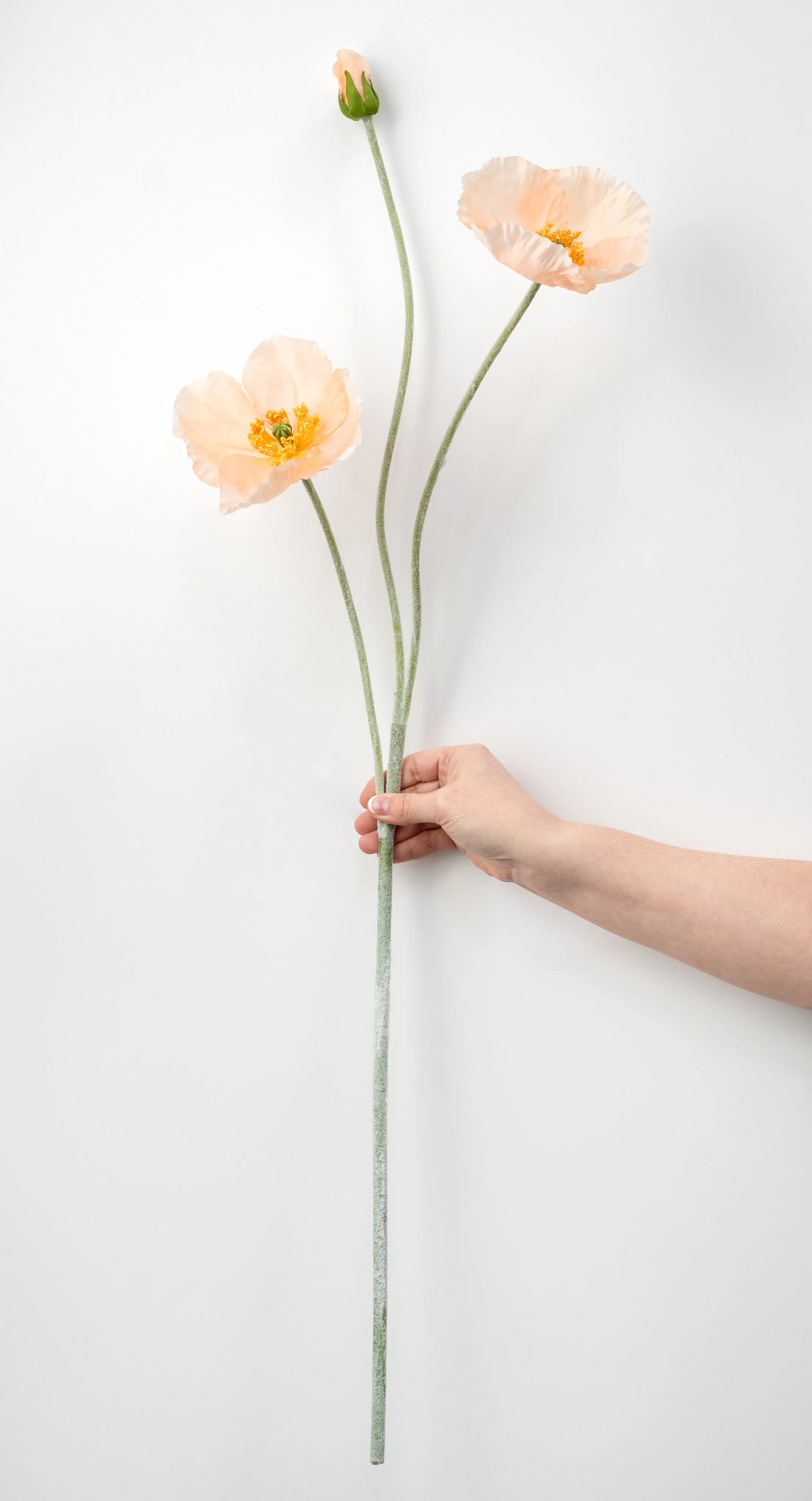 29" Poppy Flower Spray: Peach