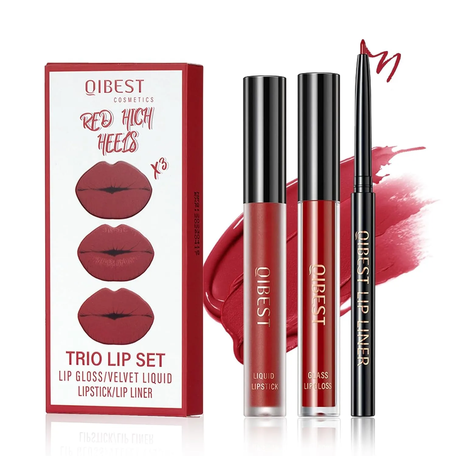 3-in-1 Lip Kit: Brown Lip Gloss, Liner & Matte Lipstick Set for Women - Whiskey Honey