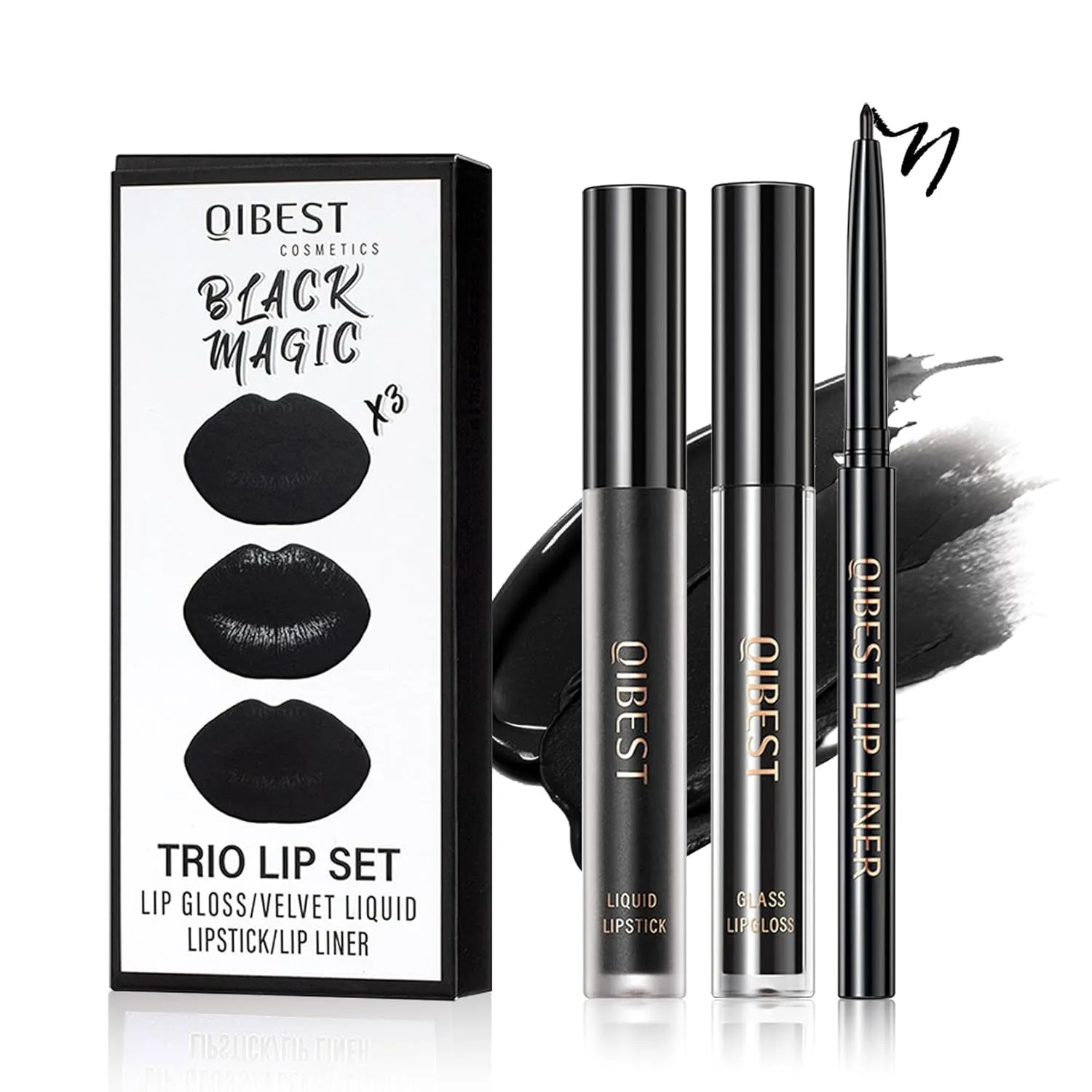 3-in-1 Lip Kit: Brown Lip Gloss, Liner & Matte Lipstick Set for Women - Whiskey Honey