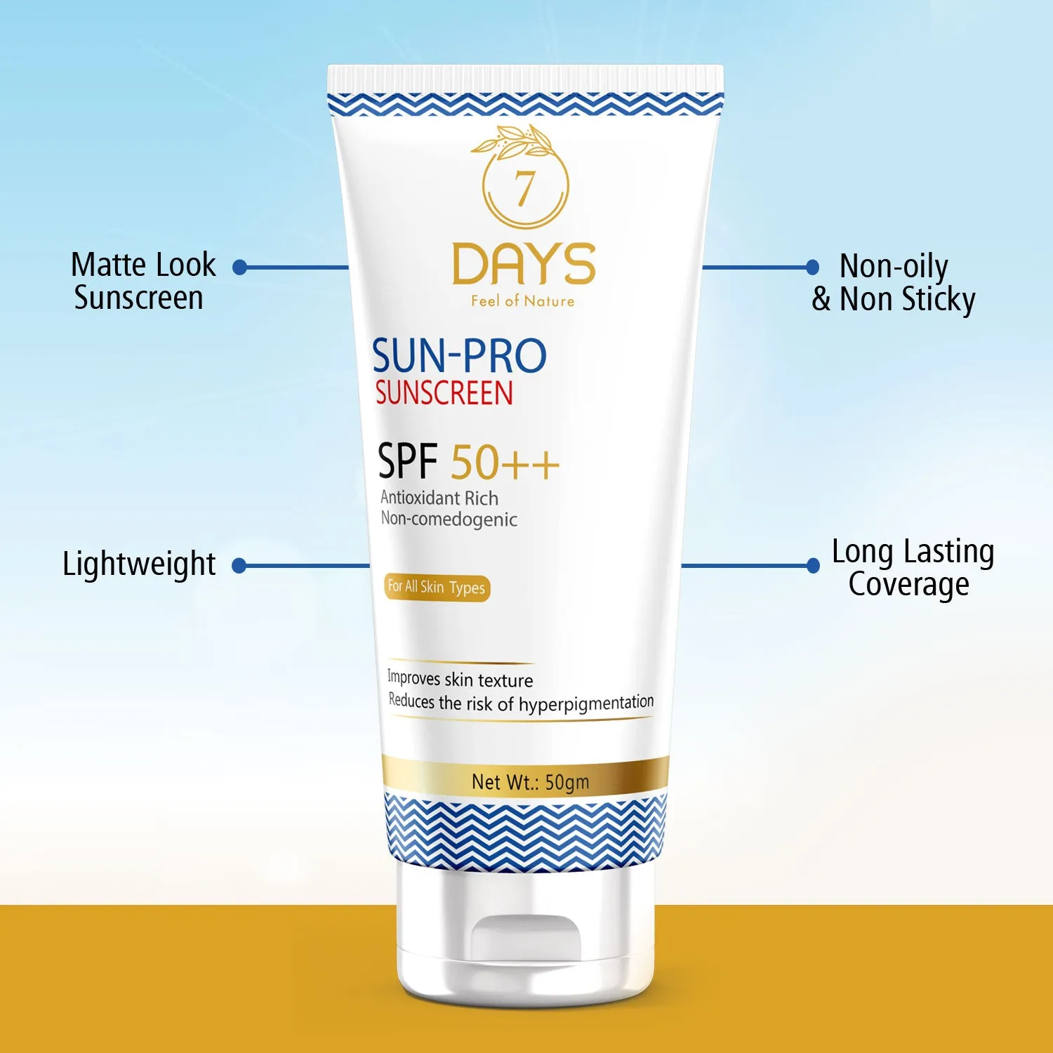 7Days Organic Sun Pro Sunscreen Spf 50 For Men Women