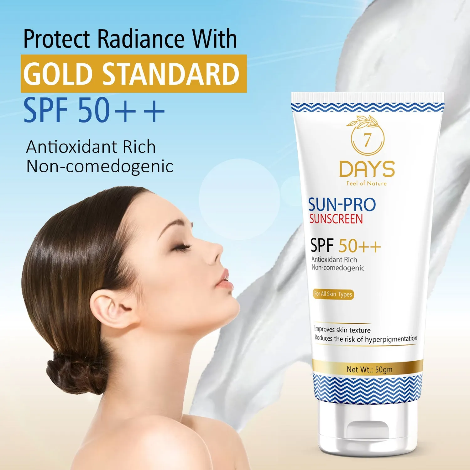 7Days Organic Sun Pro Sunscreen Spf 50 For Men Women