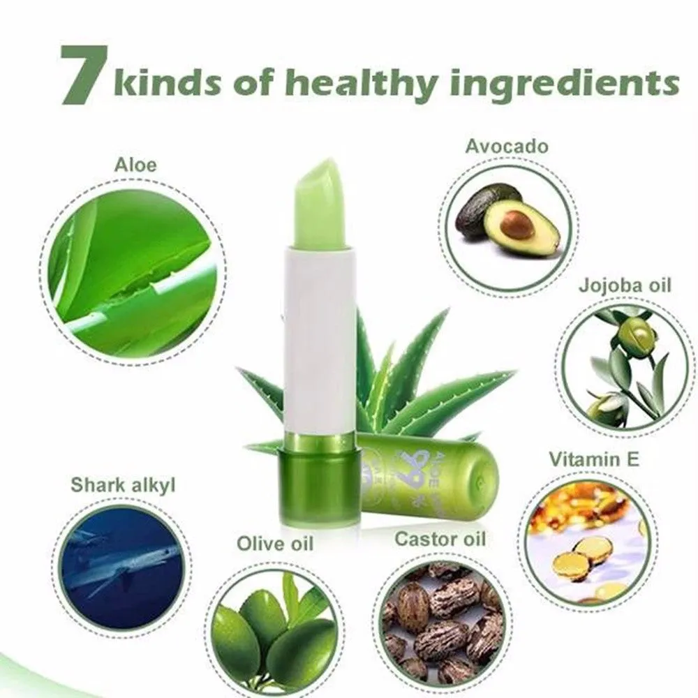 Aloe Vera Lipstick Color Changing lip balm Long Lasting Color hygienic Moisturizing Lipstick