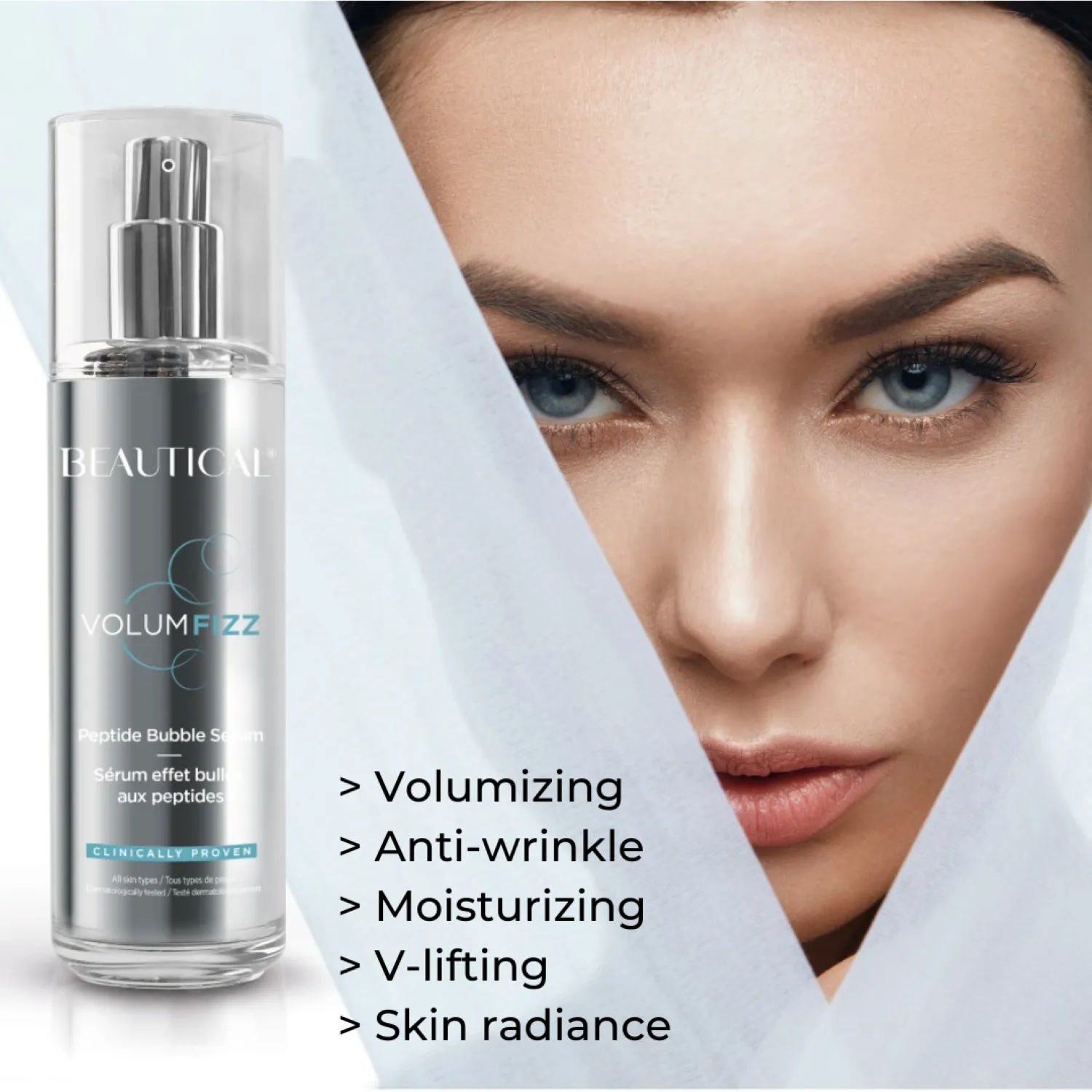 BEAUTICAL VOLUMFIZZ Peptide Bubble Serum - Moisturizing, Brightening, Plumping - Volumizing, Anti-Age, Anti-Wrinkle - 50ml