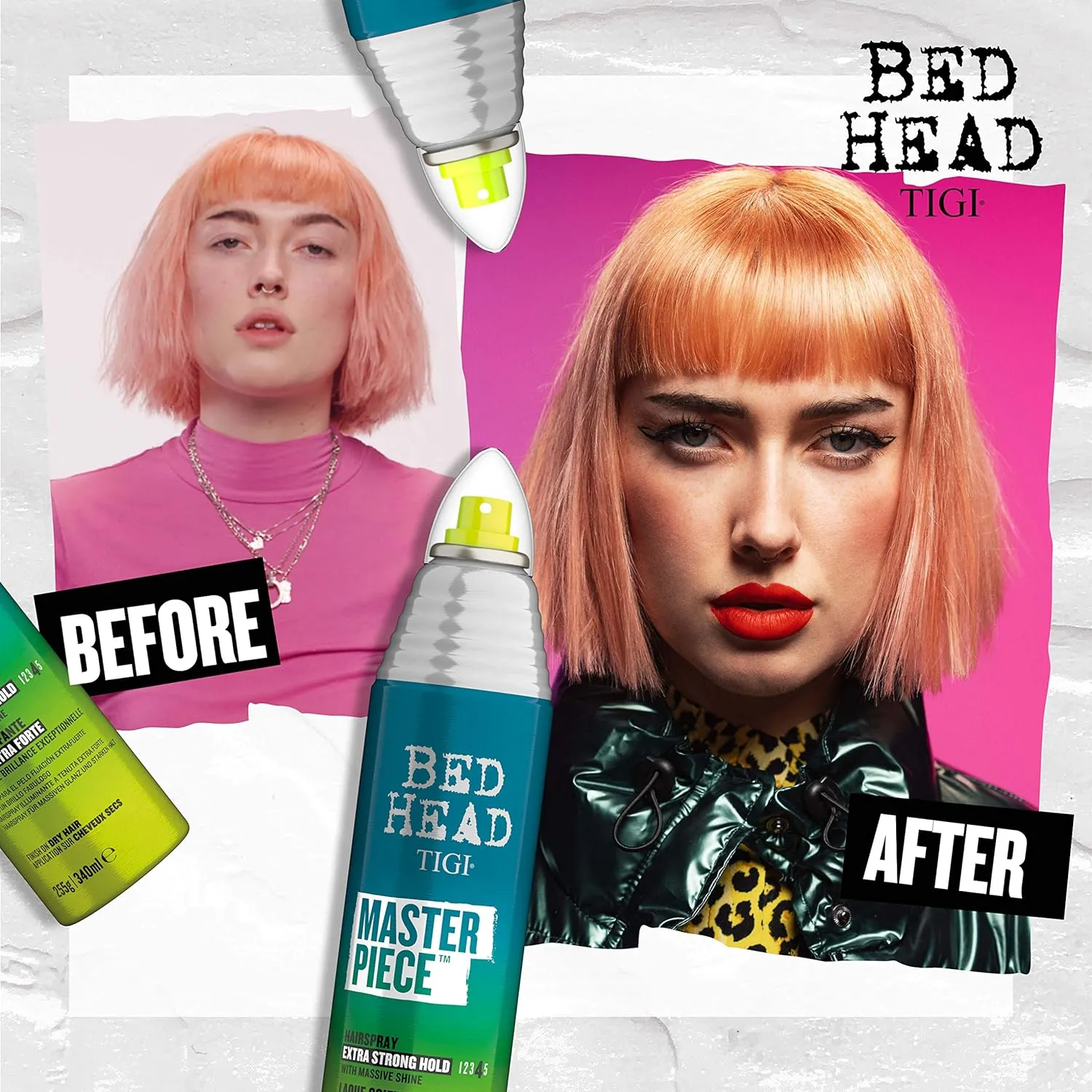 Bed Head TIGI Masterpiece Hair Spray with Extra Strong Hold & Glossy Finish, Controls Frizz Hair Setting Spray, Strong Hold Formula, 80 ml