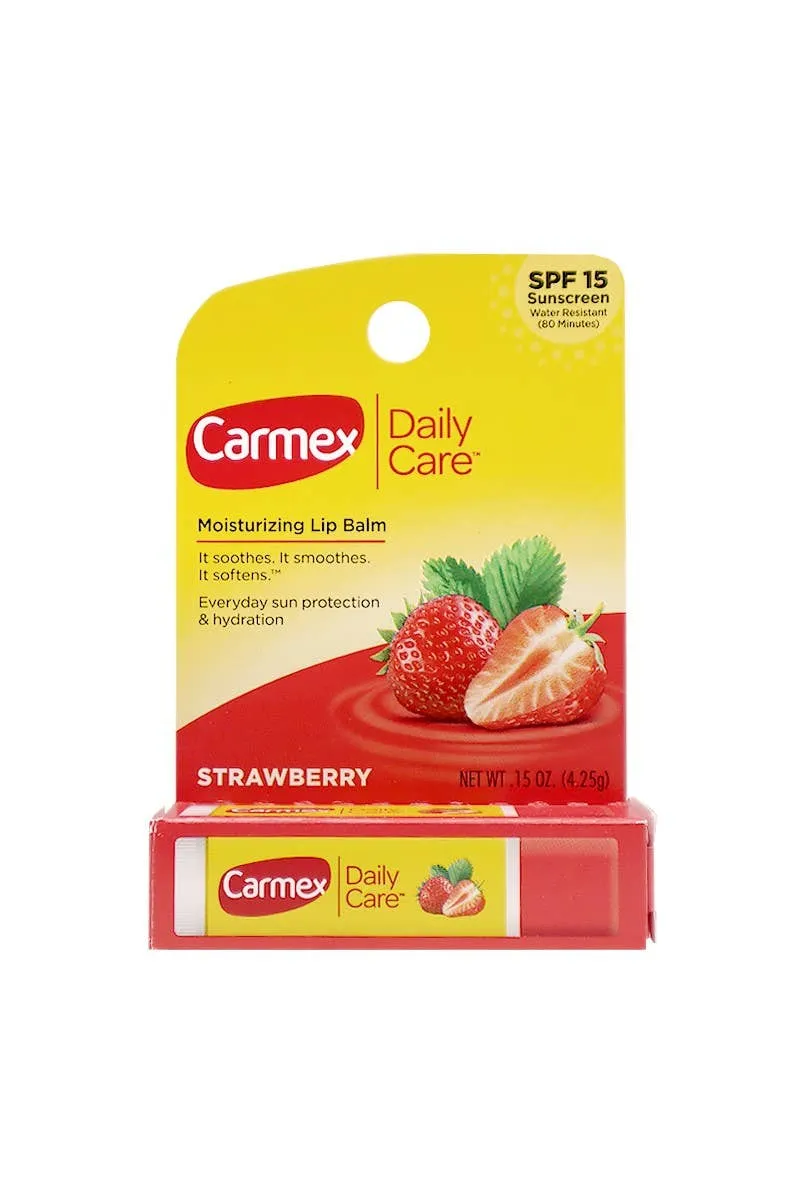 Carmex Strawberry Moisturizing Lip Balm Stick
