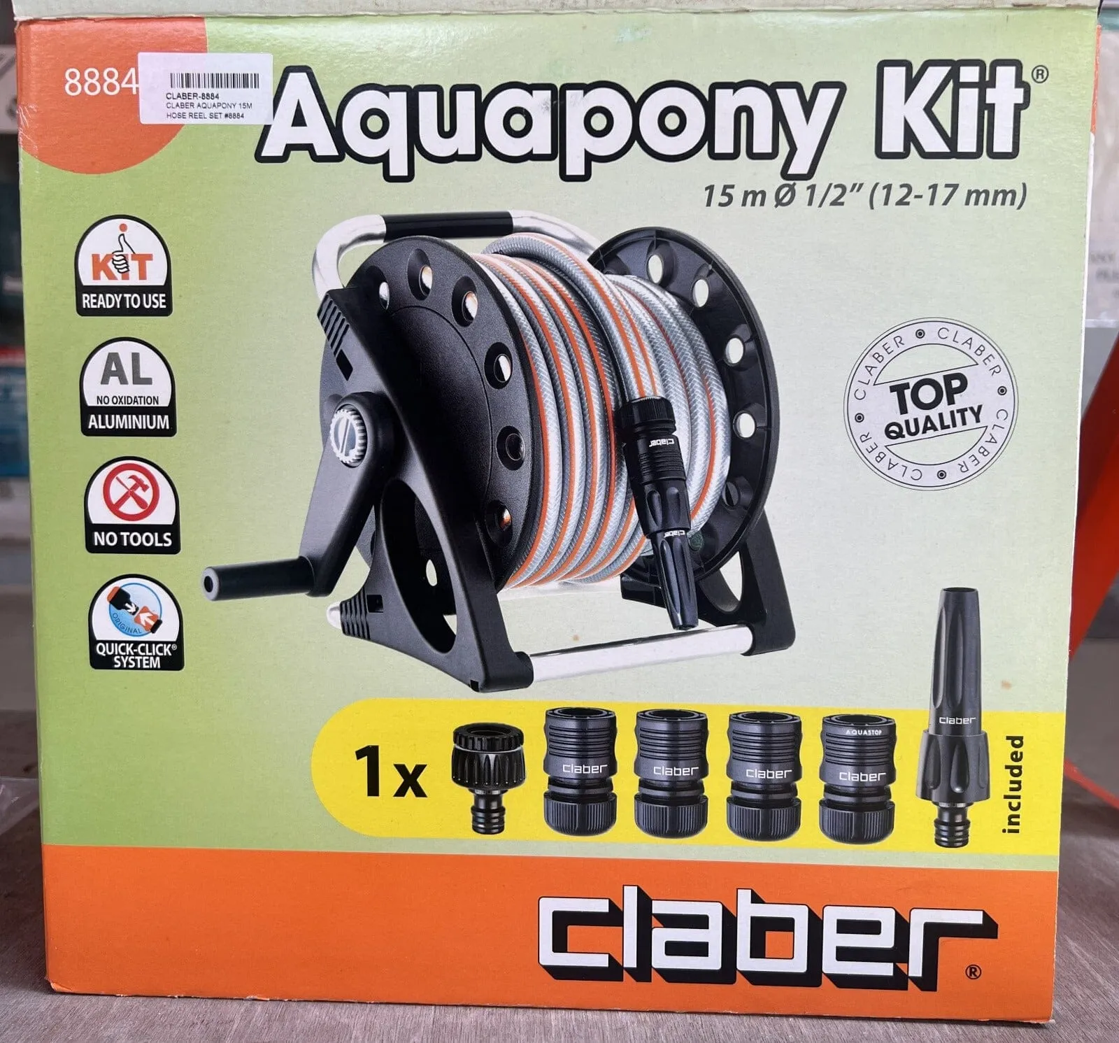 Claber Aquapony 15m Hose Reel Set | Model : CLABER-8884