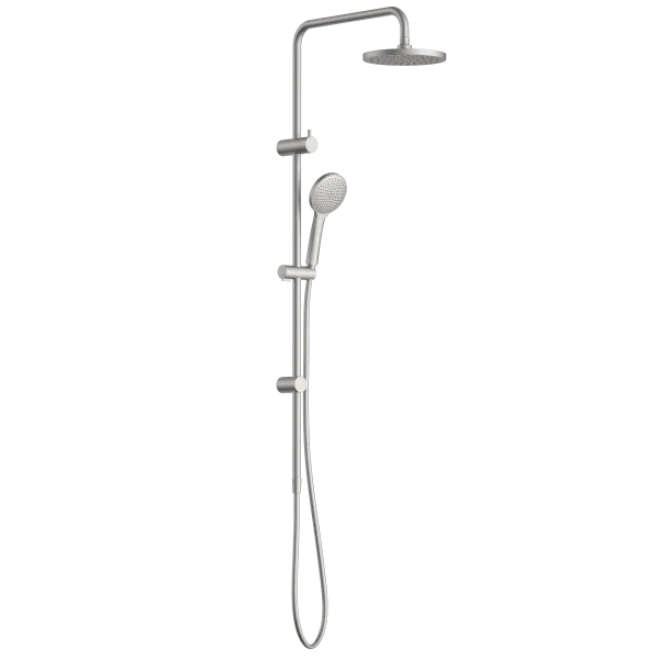 Clark Round II Rail Shower with Overhead Brushed Nickel