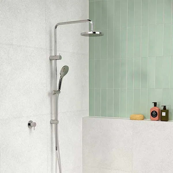 Clark Round II Rail Shower with Overhead Brushed Nickel