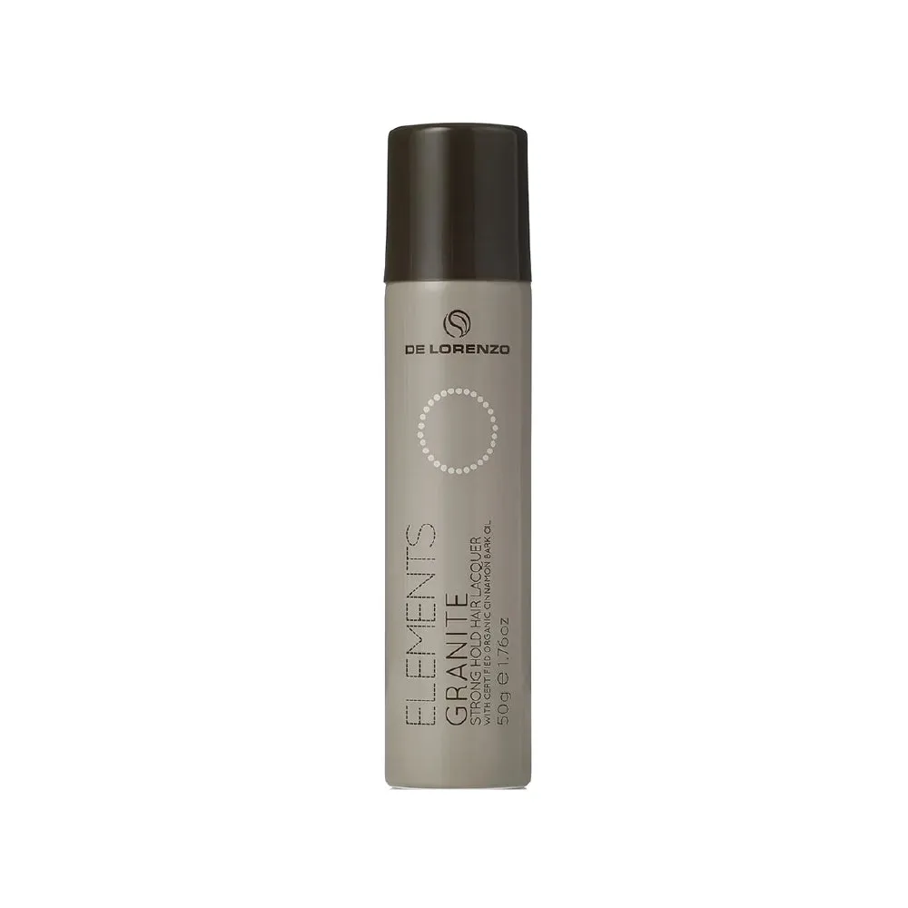 DE LORENZO ELEMENTS GRANITE STRONG HOLD HAIR LACQUER TRAVEL SIZE 50G