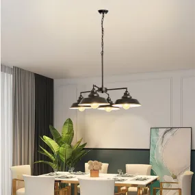 Depuley Hanging Pendant Light, 4-Light Black Pendant Lighting with Adjustable Chain, Farmhouse Kitchen Lights Ceiling for Living Room, Dinging Room, Farmhouse, Foyer, Gold Edge