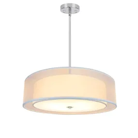 DLLT 3-Light Semi Flush Mount Ceiling Light Fixture, 20 Inch Adjustable Height Ceiling Hanging Lighting, Drum Pendant Light with Double Fabric Shade for Dining Room Living Room Bedroom Kitchen Entry Hallway