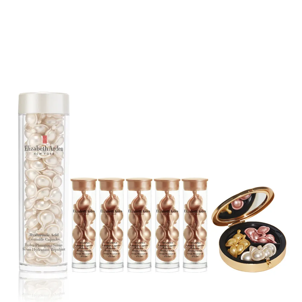 Elizabeth Arden Hyaluronic Acid Ceramide Capsules Hydra-Plumping Serum 90 Capsules   6-pc Gift