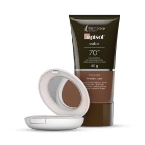 Episol Kit Compact Powder Black Skin FPS 50 Free Episol Color FPS 70 Sunscreen - Mantecorp