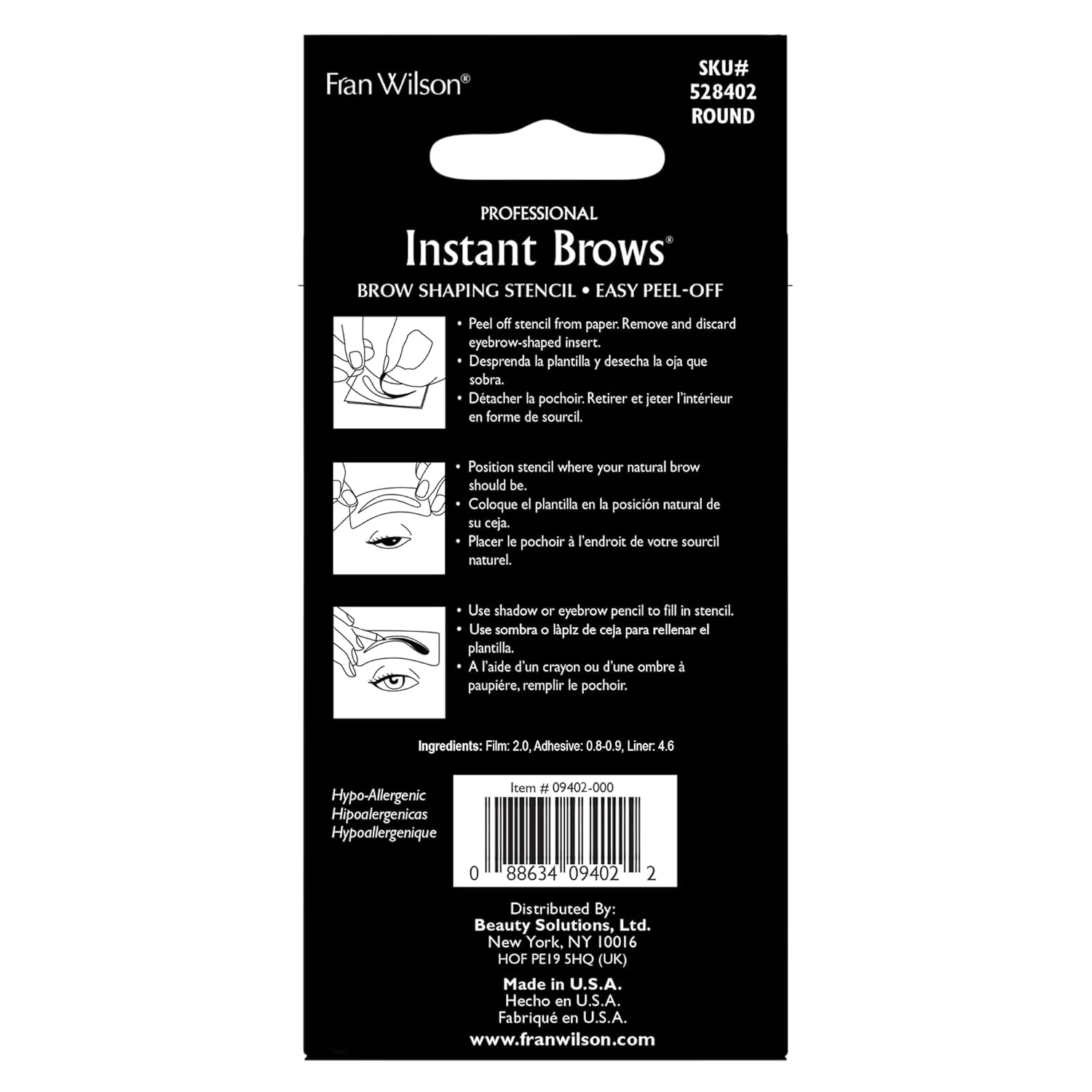 Fran Wilson (Round) Instant Brows Adhesive Stencils Makeup Tool