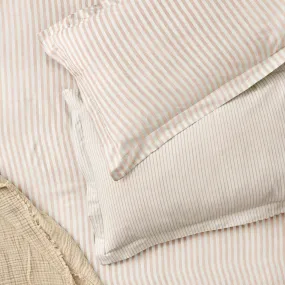 Hebden Mélange Stripe 100% Cotton Pillowcase Pair Blush