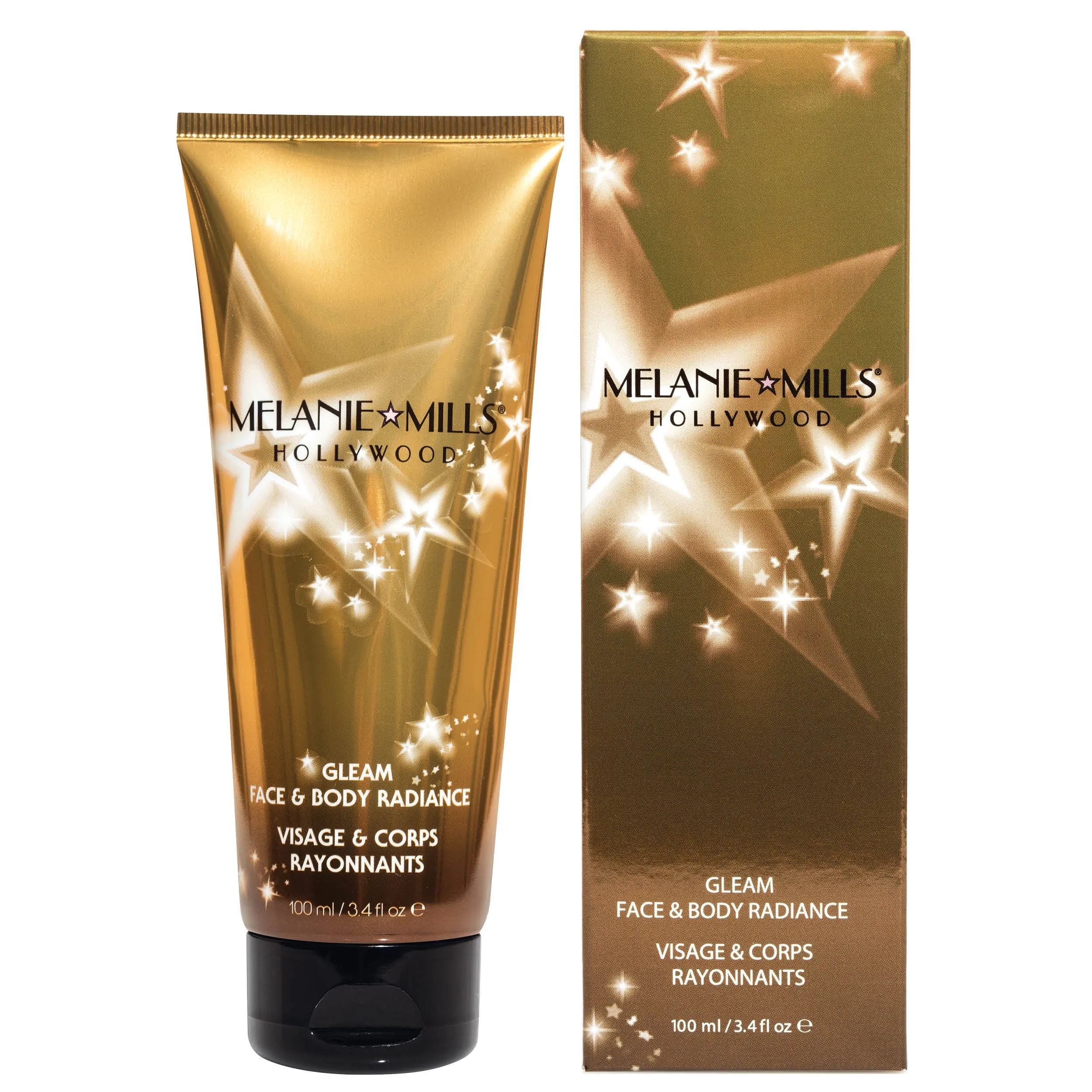 Melanie Mills Hollywood Gleam Body Radiance All In One Makeup, Moisturiser & Glow For Face & Body Bronze Gold