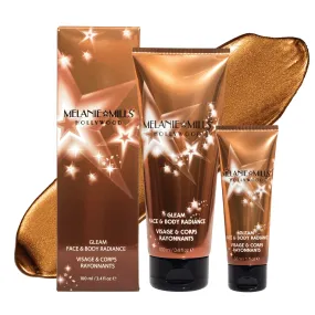 Melanie Mills Hollywood Gleam Body Radiance All In One Makeup, Moisturiser & Glow For Face & Body Deep Gold