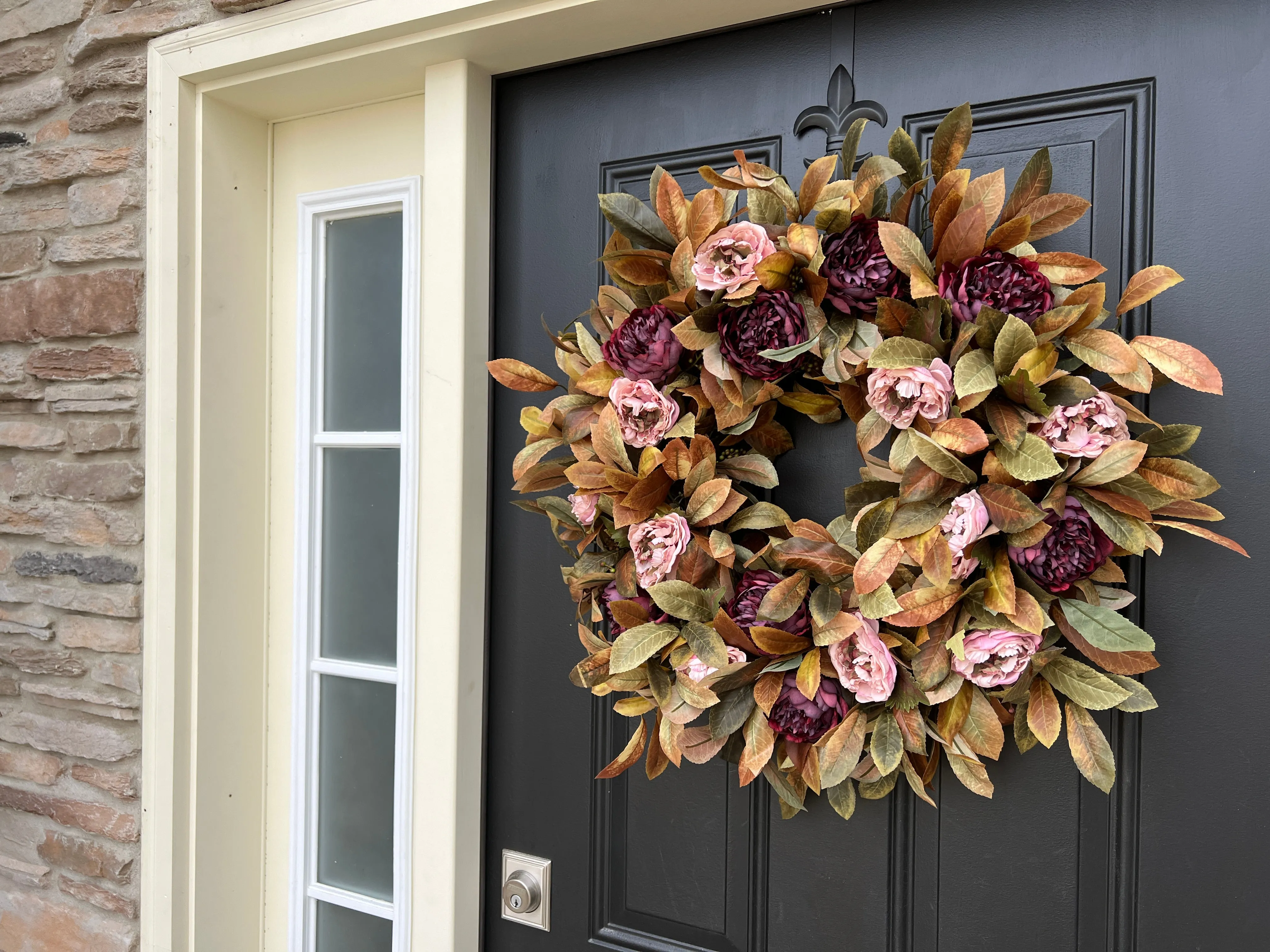Mulberry Peony Fall Wreath