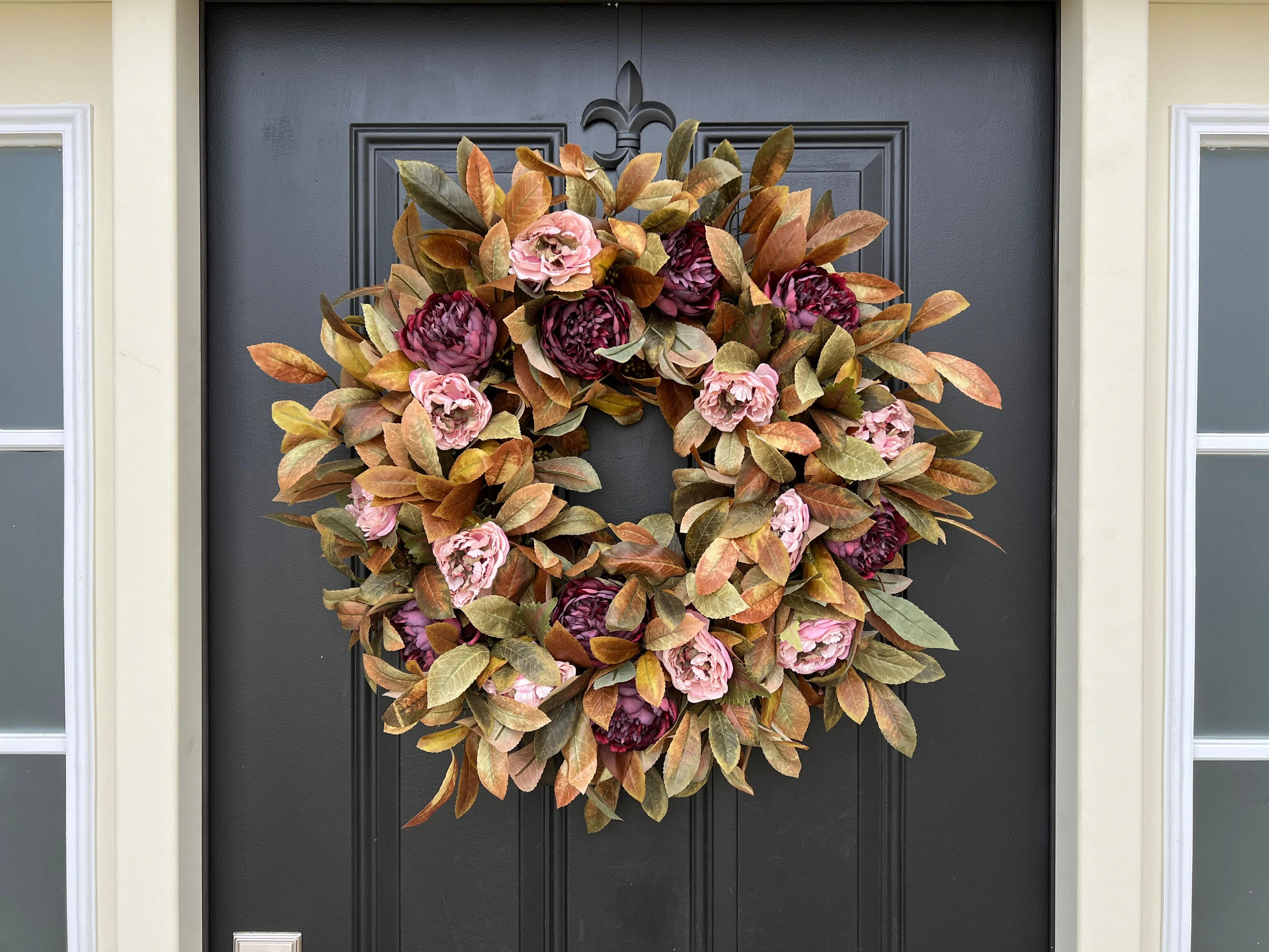 Mulberry Peony Fall Wreath