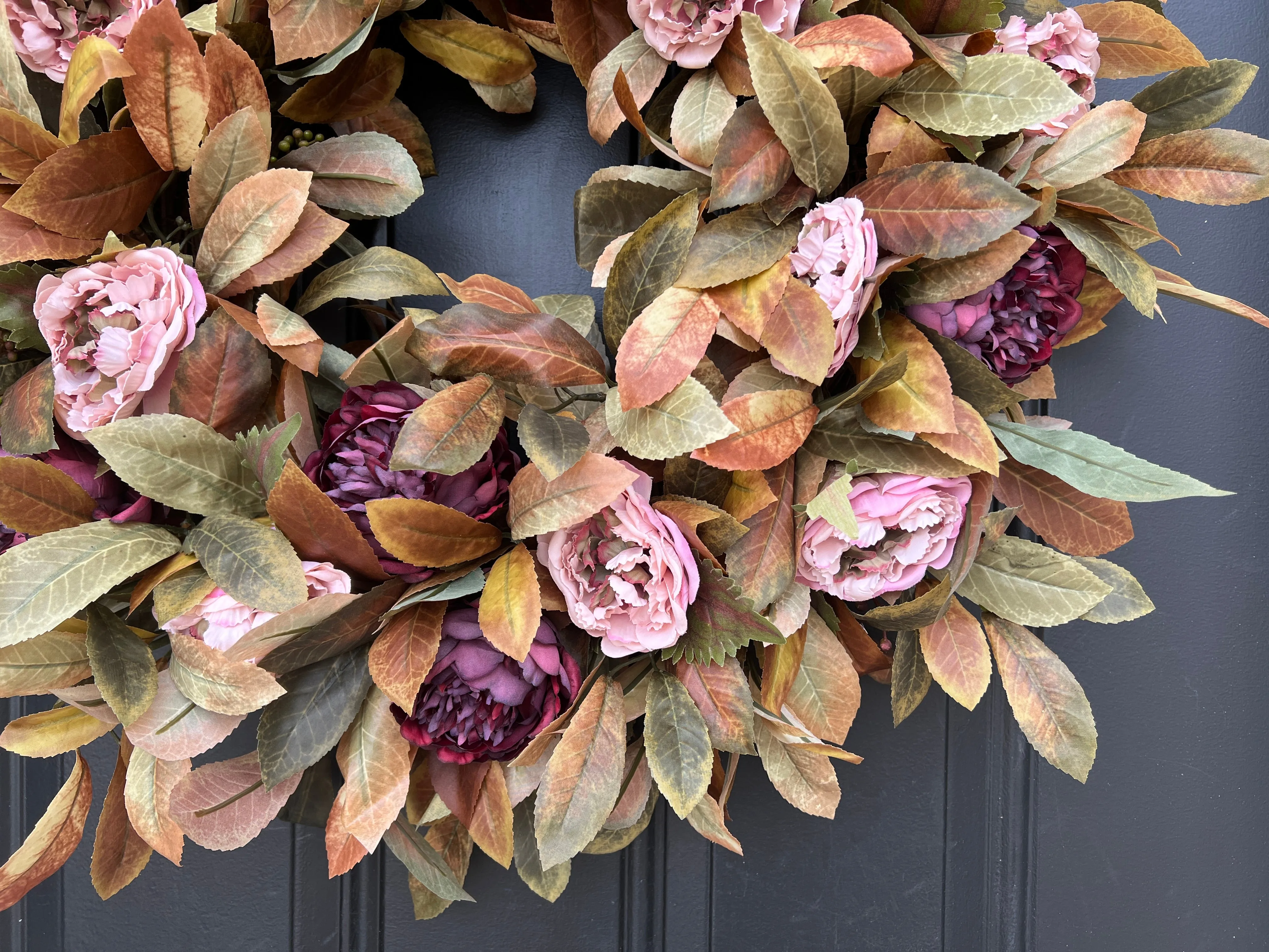 Mulberry Peony Fall Wreath