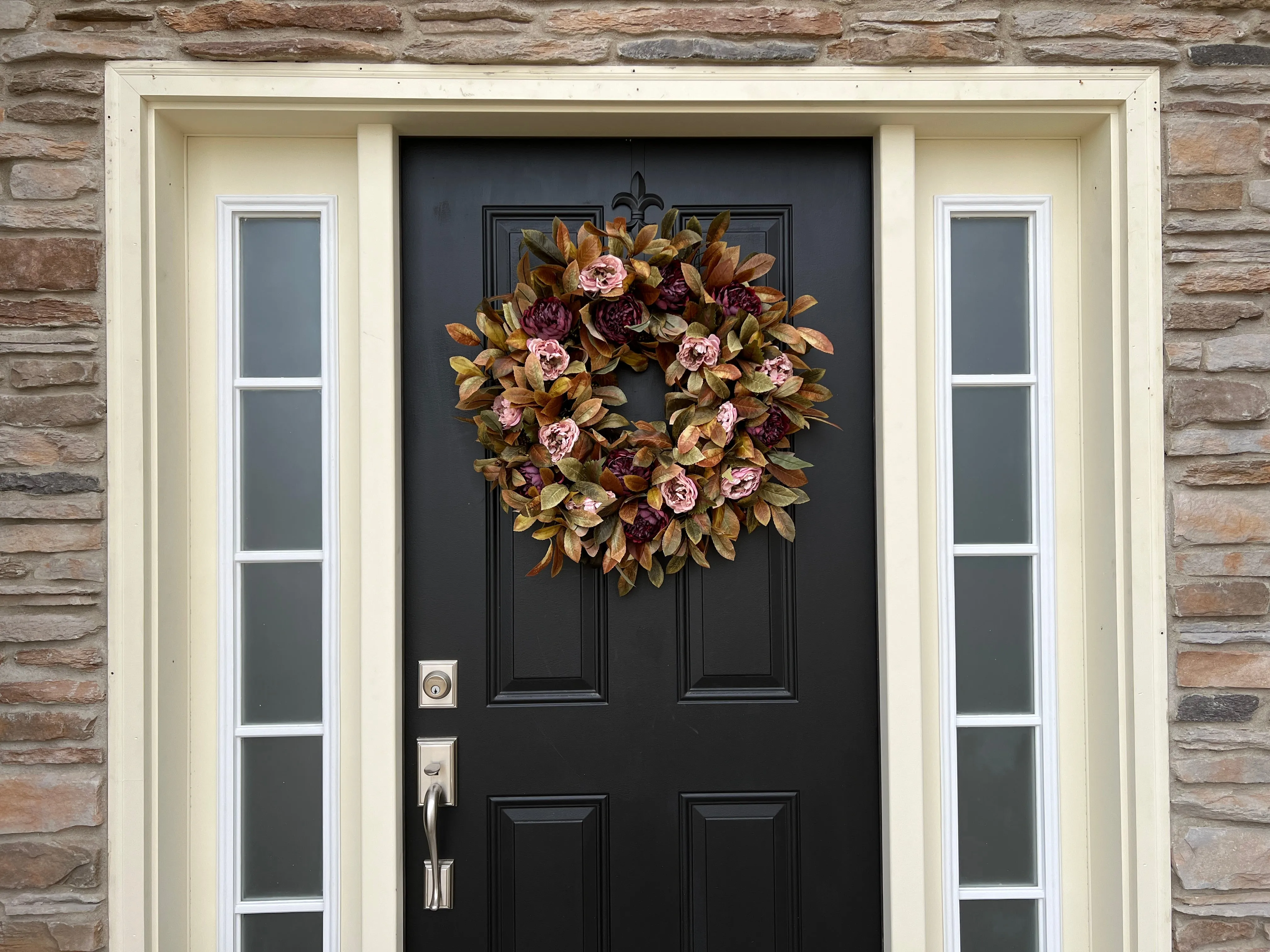 Mulberry Peony Fall Wreath
