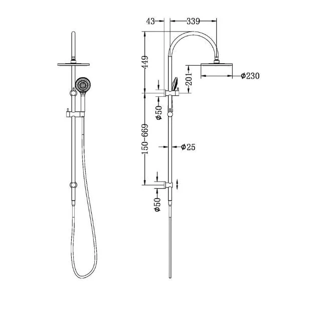 Nero Mecca Twin Shower With Air Shower - Chome