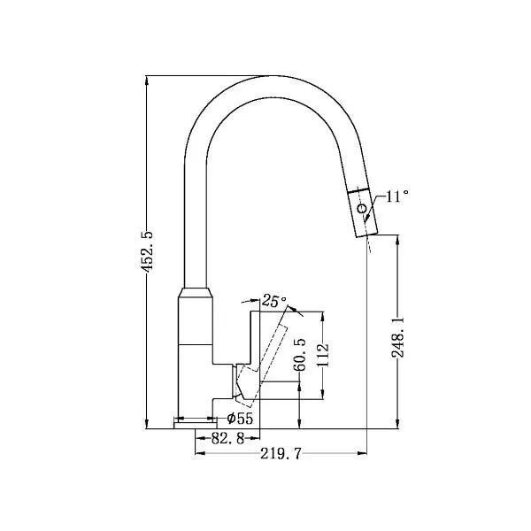 Nero Pearl Pull Out Sink Mixer Vegie Spray Function Gun Metal