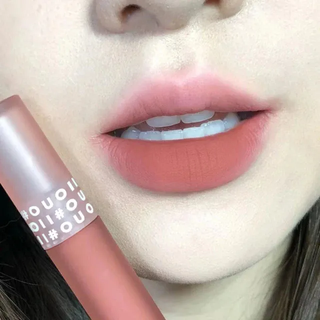 OUOII Matte Liquid Lipstick Non-stick Cup Waterproof Long Lasting Lip Glosses Moisturizing Velvety Lip Makeup Cosmetics