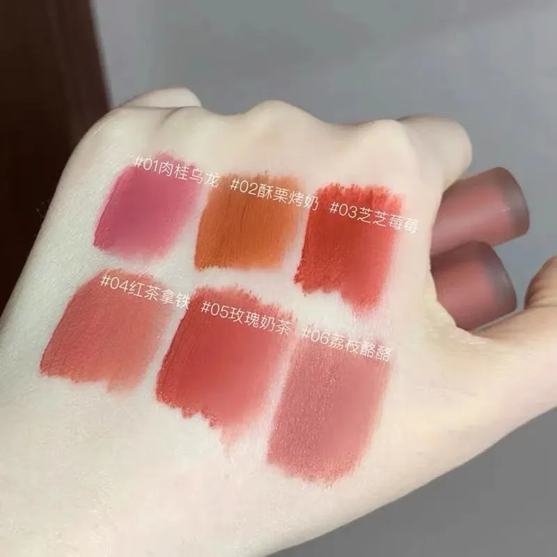 OUOII Matte Liquid Lipstick Non-stick Cup Waterproof Long Lasting Lip Glosses Moisturizing Velvety Lip Makeup Cosmetics