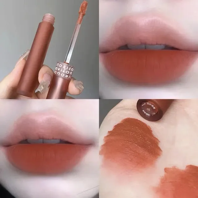 OUOII Matte Liquid Lipstick Non-stick Cup Waterproof Long Lasting Lip Glosses Moisturizing Velvety Lip Makeup Cosmetics