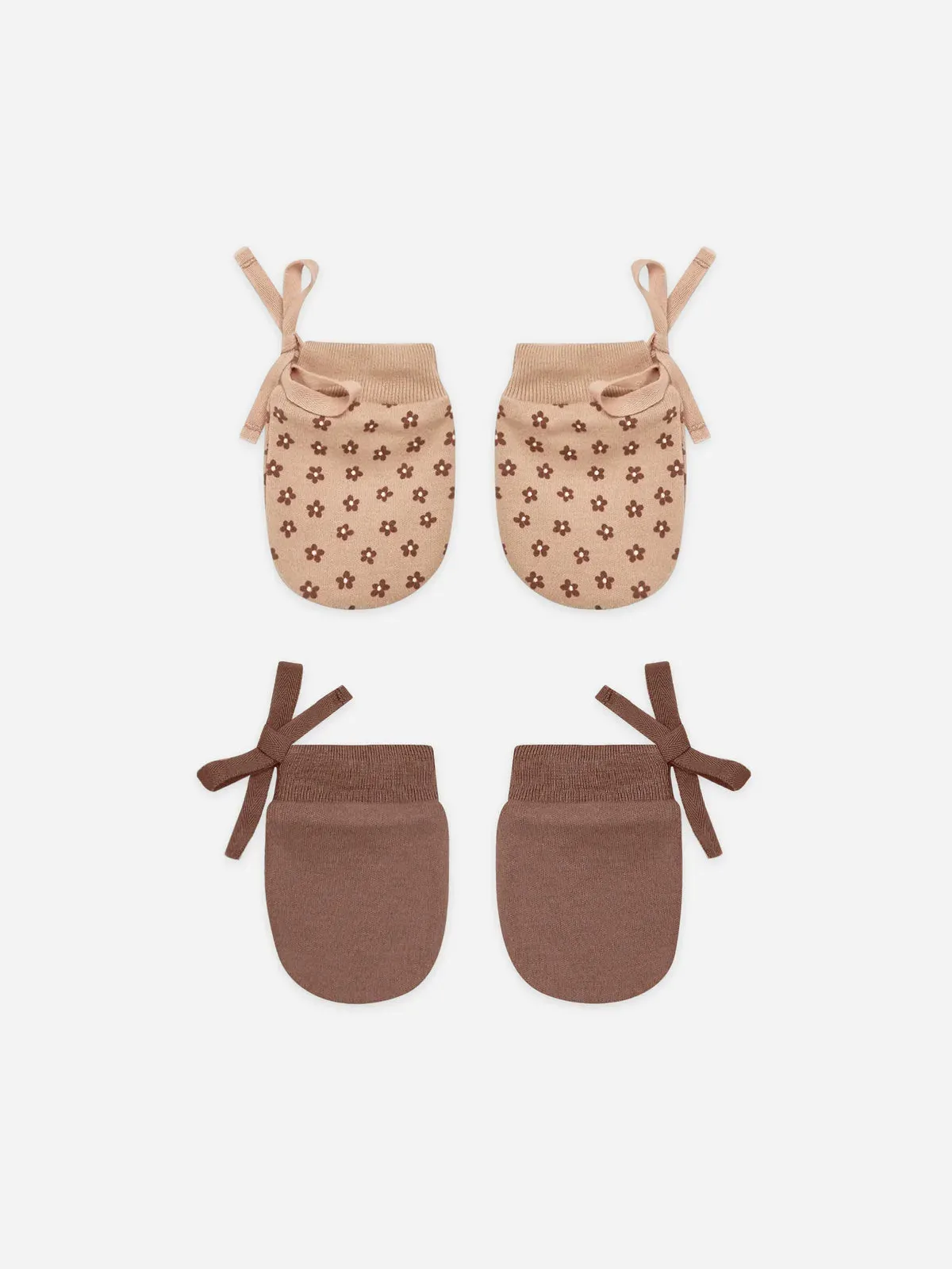 Quincy Mae No Scratch Mittens Set- Ditsy Bloom, Pecan