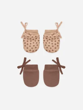 Quincy Mae No Scratch Mittens Set- Ditsy Bloom, Pecan