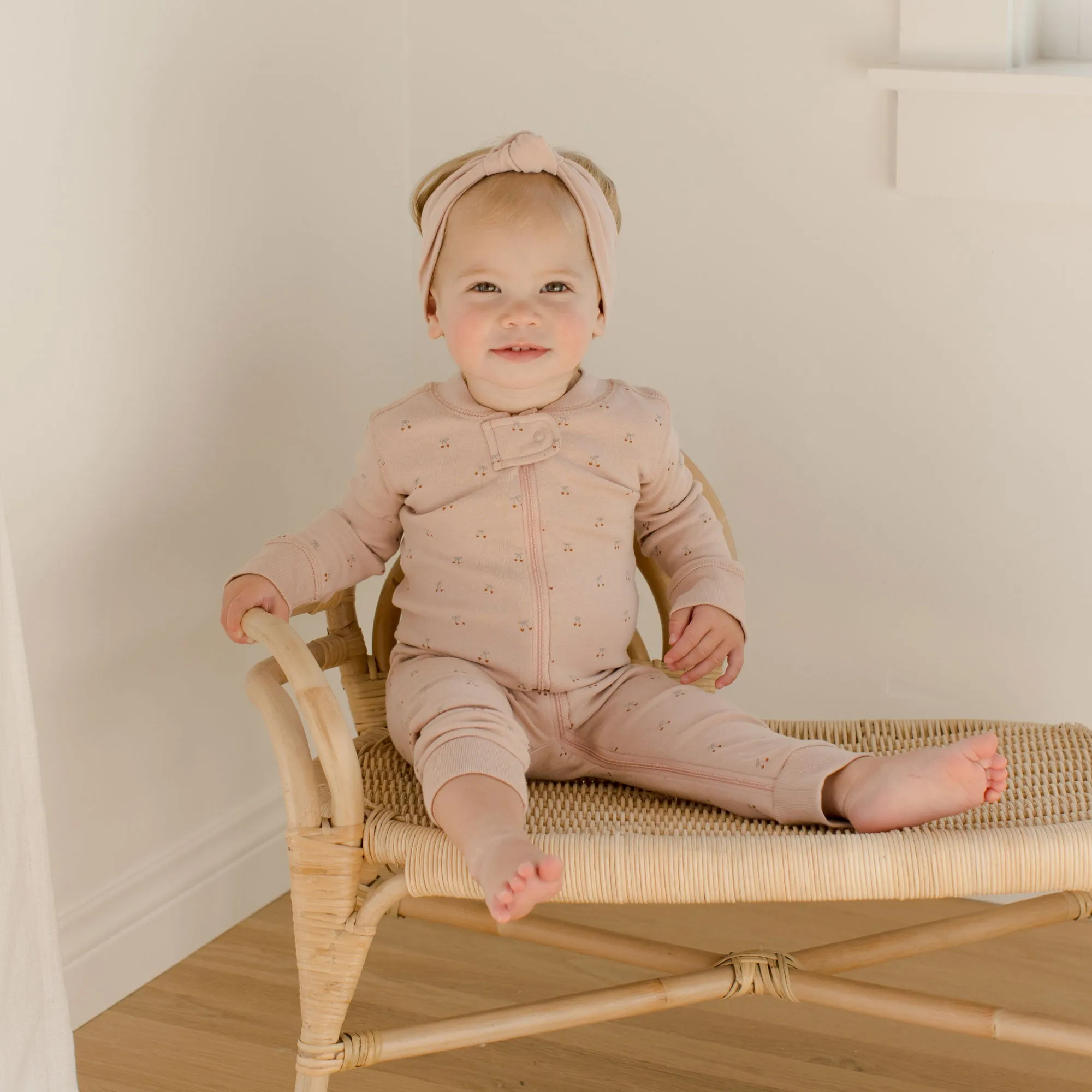 Quincy Mae Organic Zip Long Sleeve Sleeper | Cherries