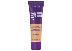 RIMMEL - Stay Matte Liquid Mousse Foundation #202 Sun Beige - 1 fl. oz. (30 ml)