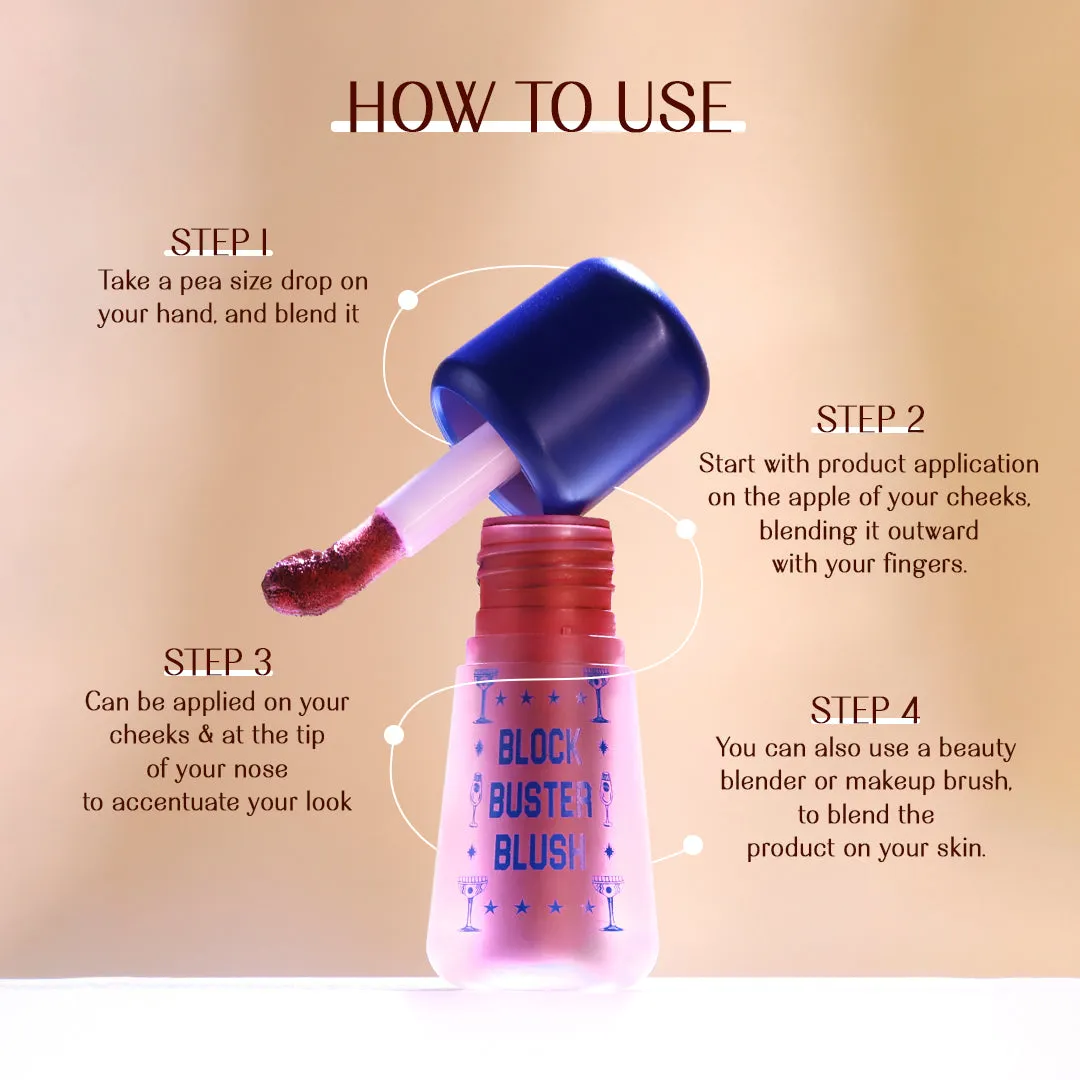 Shocking Sharbat- Block Buster Blush  (Deep Pink) Dewy Matte Finish