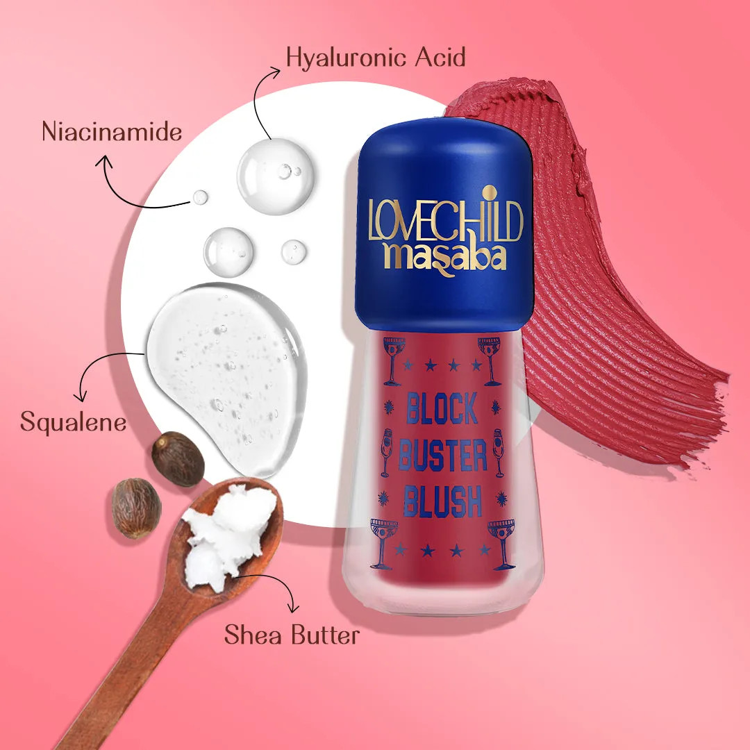 Shocking Sharbat- Block Buster Blush  (Deep Pink) Dewy Matte Finish