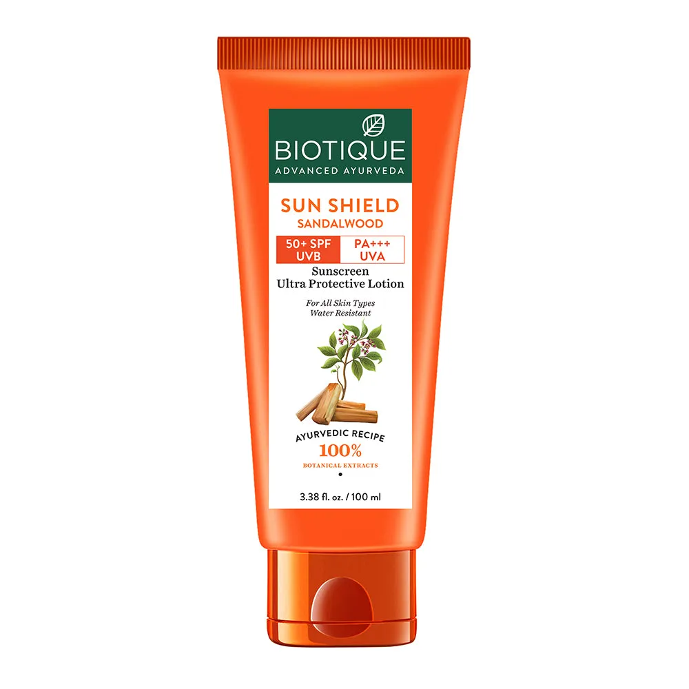 Sun Shield Sandalwood 50  SPF UVB Sunscreen Ultra Protective Lotion