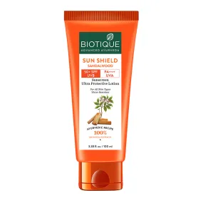 Sun Shield Sandalwood 50  SPF UVB Sunscreen Ultra Protective Lotion